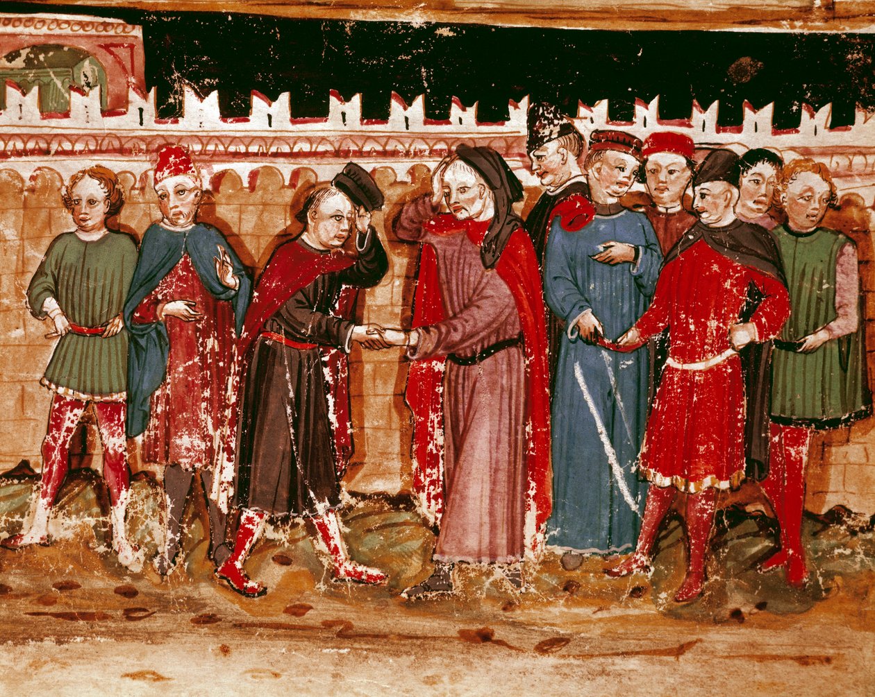 Oficiais da gabelle miniatura do manuscrito (Sra. H V-5) "Codex de Privileges". de Unknown artist