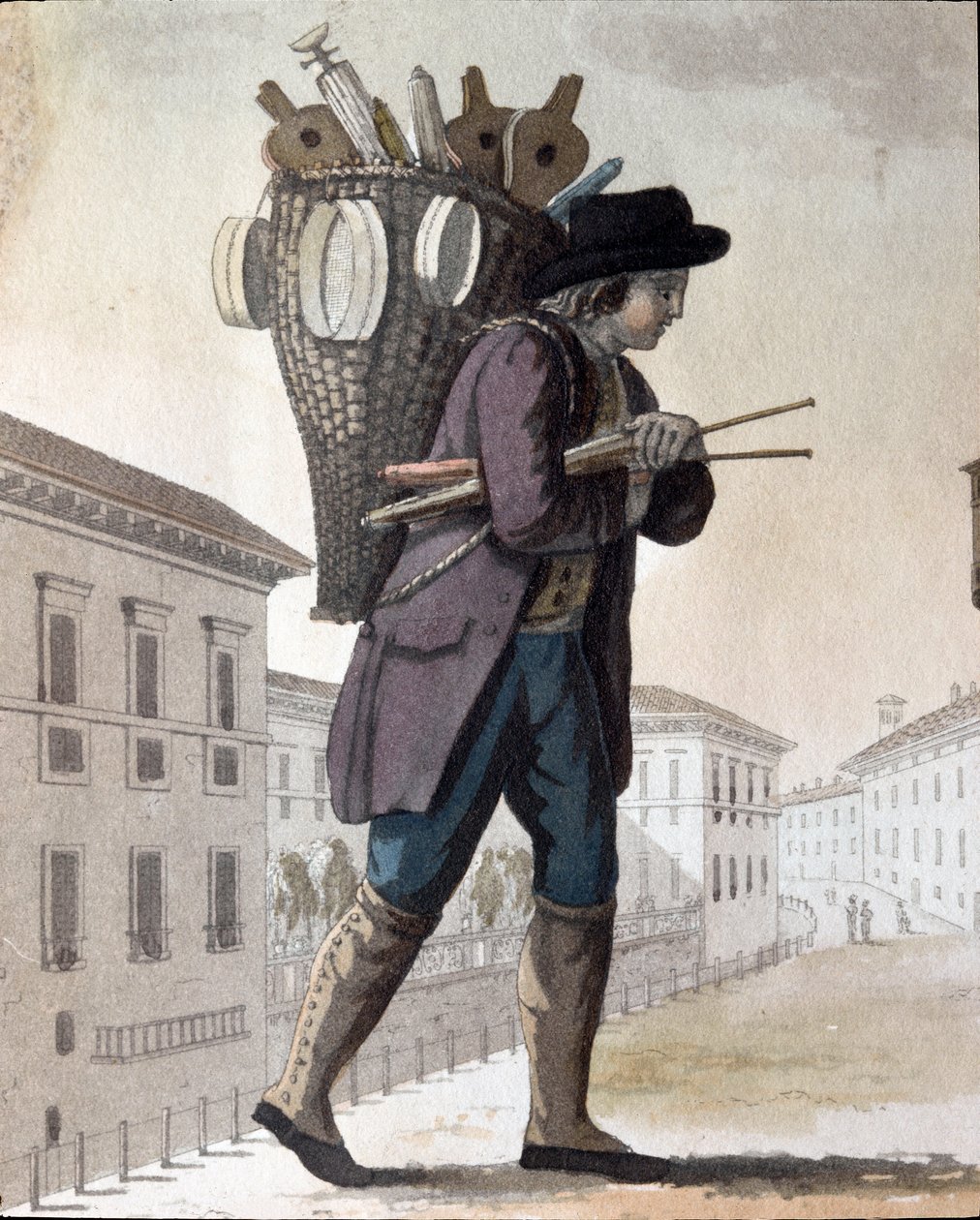 O velho ofício: o limpa-chaminés (Litografia de Unknown artist