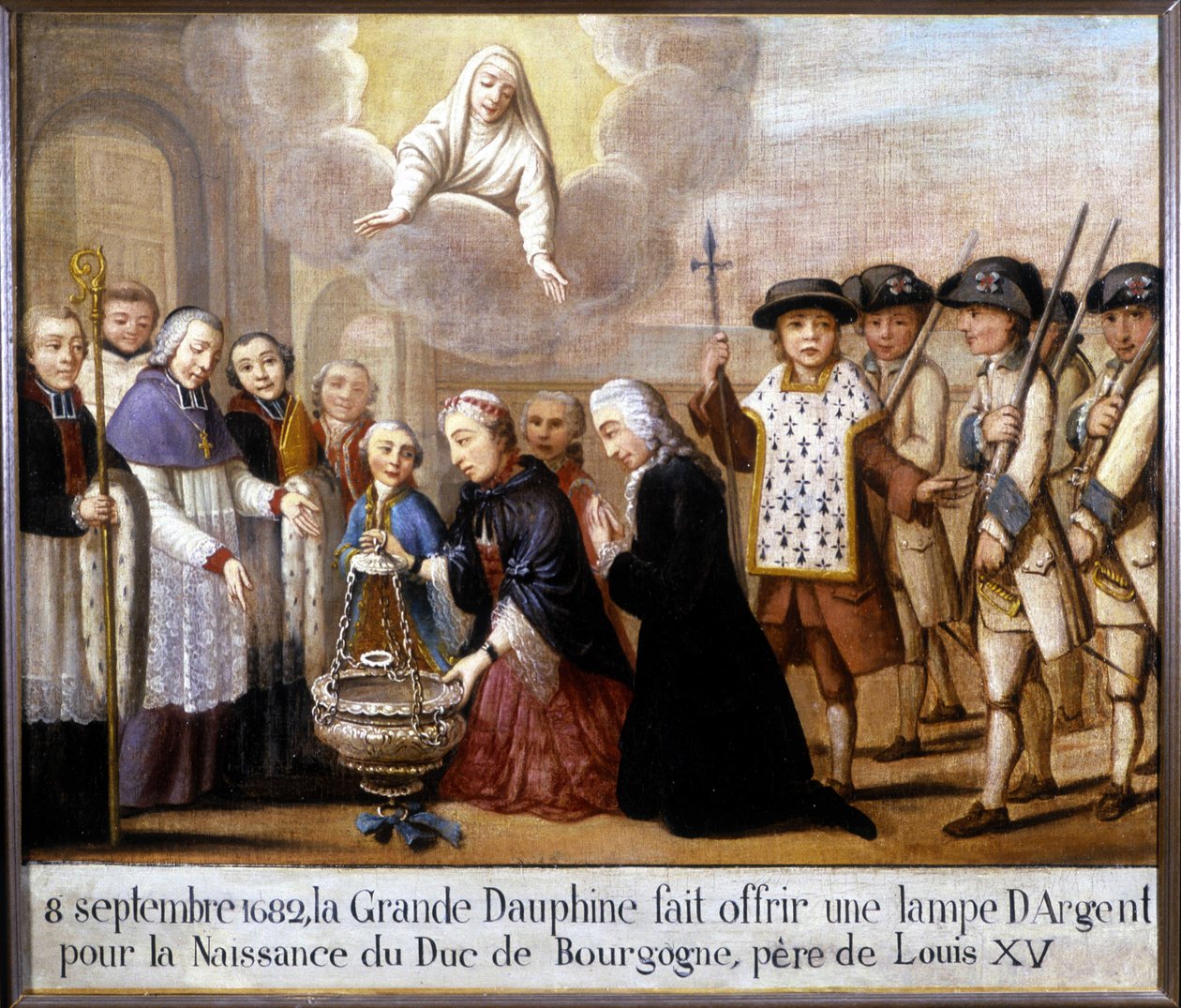 Em 8 de Setembro de 1682, o grande golfinho ofereceu uma lâmpada de prata para o nascimento do Duque de Borgonha (Louis de France de Unknown artist