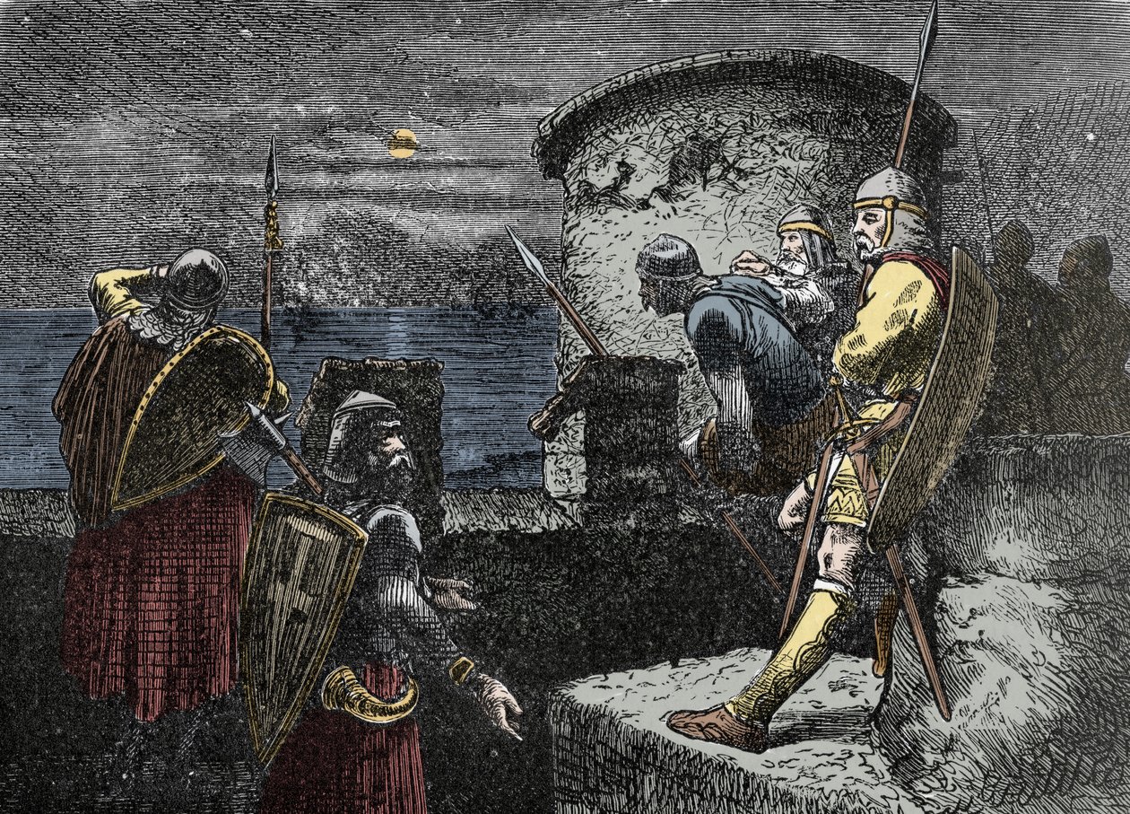 Na Vigilância dos Homens do Norte - a guarda varegue (Varangiana) observa o horizonte por detrás das fortificações de Unknown artist