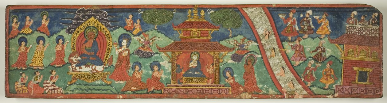 Um de um par de capas de manuscritos com encantos mágicos (Dharani) de Unknown artist