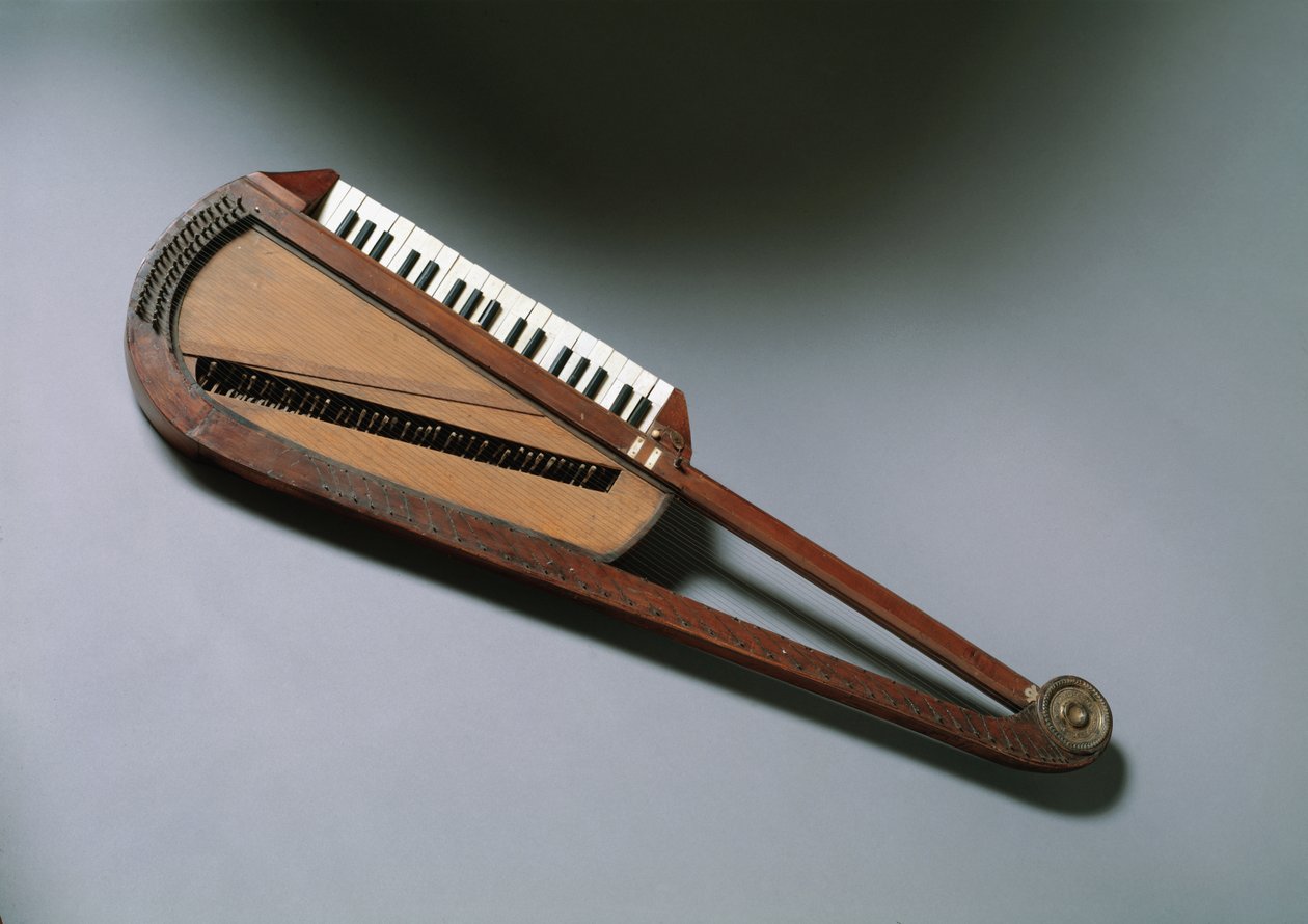 Orphica, pequeno instrumento musical (piano portátil, inventado por Carl Leopold Rollig no final do século XVIII, Viena de Unknown artist