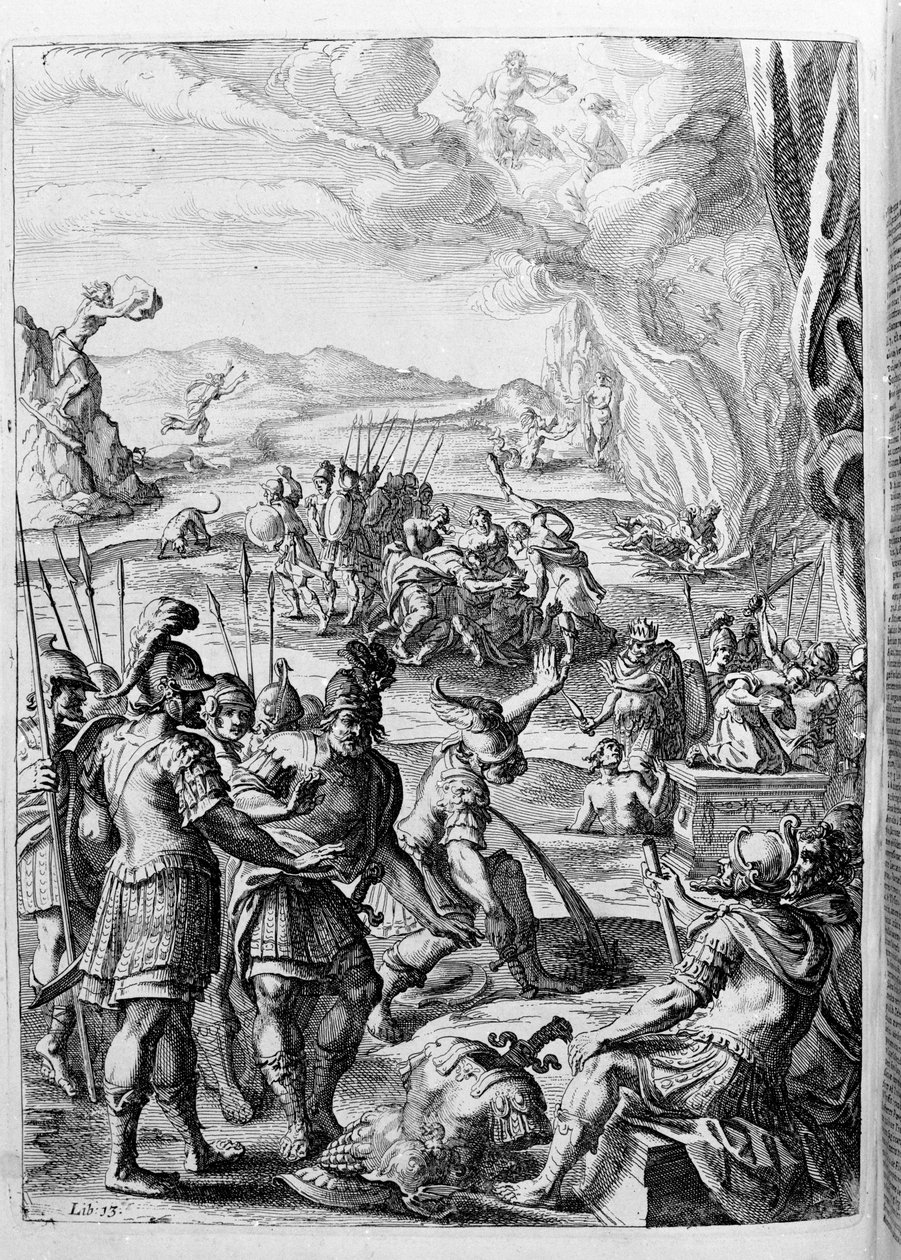 Ovide (Ovidius) - ilustração para o livro 15 - (P. Ovidii Nasonis Metamorphose libri XV um notis TH. Farnabii.) nota de Thomas Farnaby (Farnabia) (1575-1647) de Unknown artist