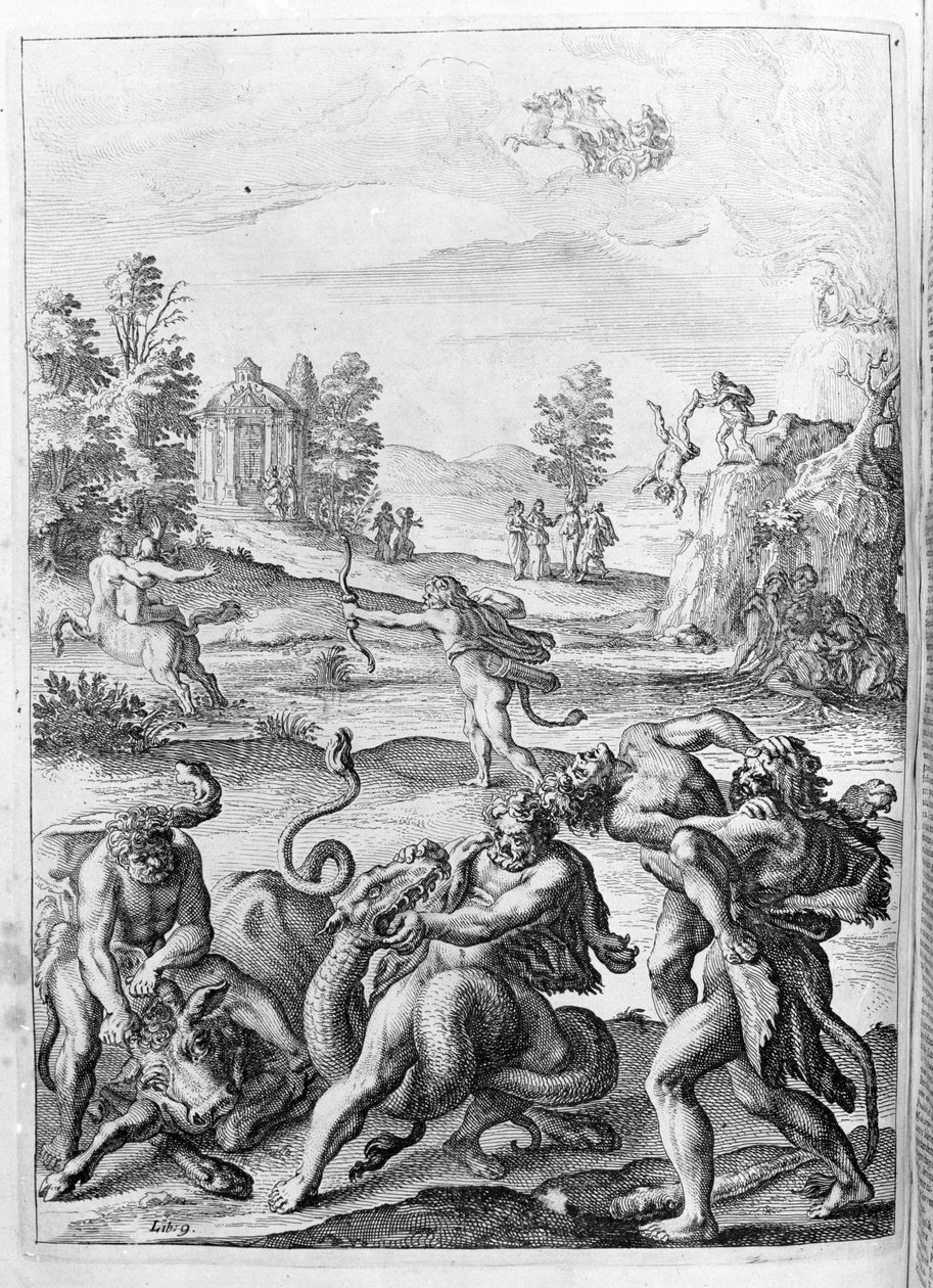 Ovide (Ovidius) - ilustração para o livro 15 - (P. Ovidii Nasonis Metamorphose libri XV um notis TH. Farnabii.) nota de Thomas Farnaby (Farnabia) (1575-1647) de Unknown artist