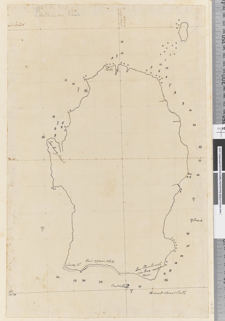 Página 38a Mapa da Ilha de S. Andehman (caneta e tinta) de Unknown artist