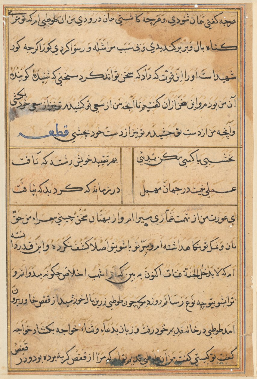 Página de Tales of a Parrot (Tuti-nama): página de texto de Unknown artist