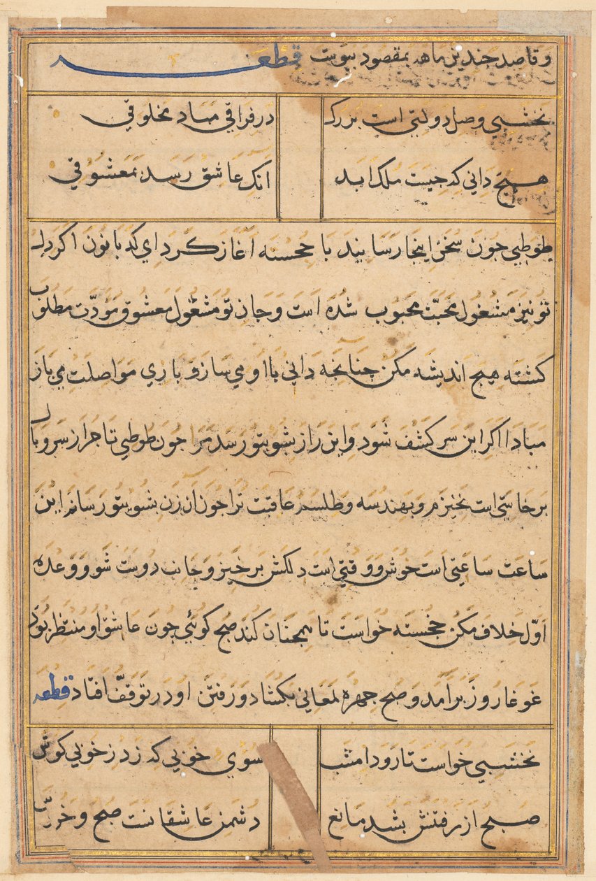 Página de Tales of a Parrot (Tuti-nama): página de texto de Unknown artist