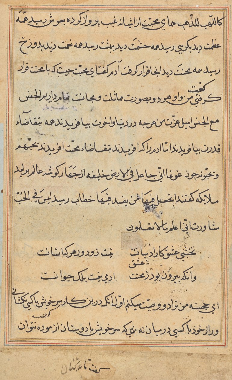 Página de Tales of a Parrot (Tuti-nama): página de texto de Unknown artist