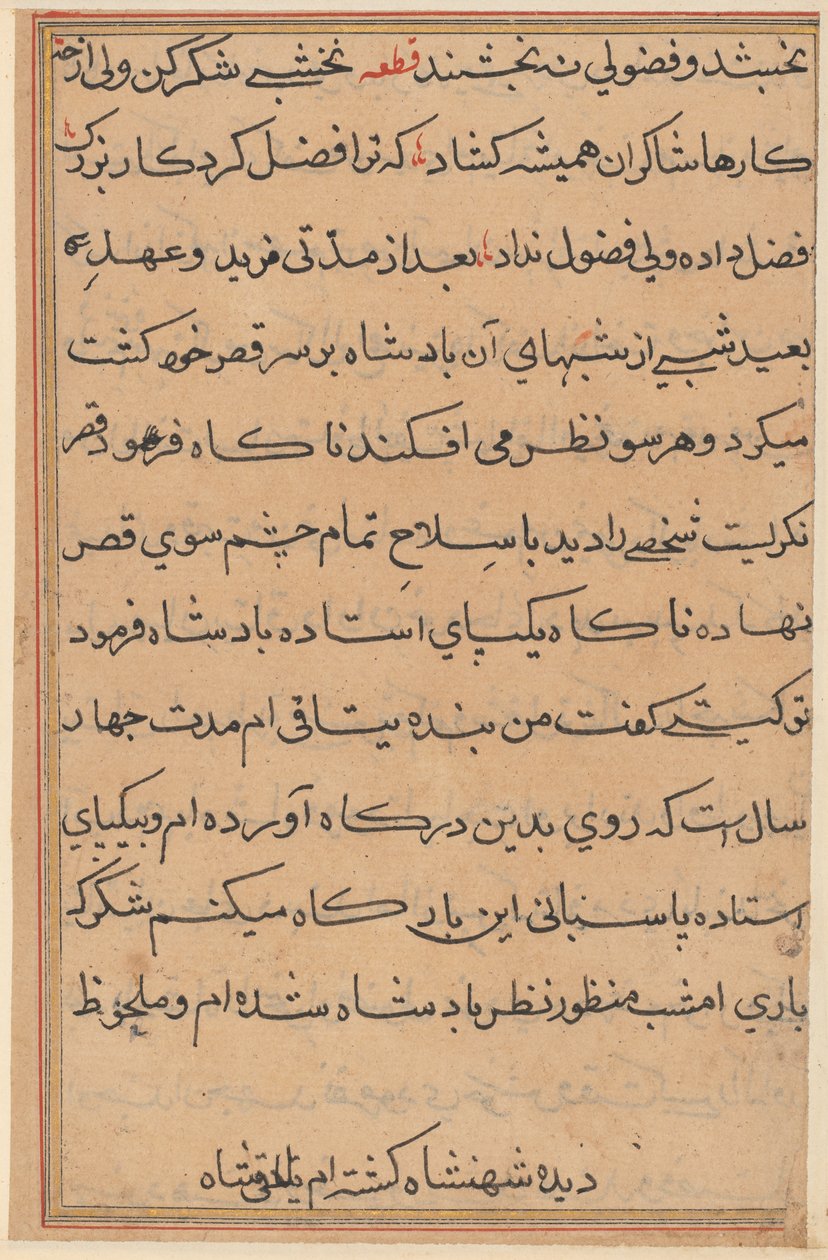 Página de Tales of a Parrot (Tuti-nama): página de texto de Unknown artist