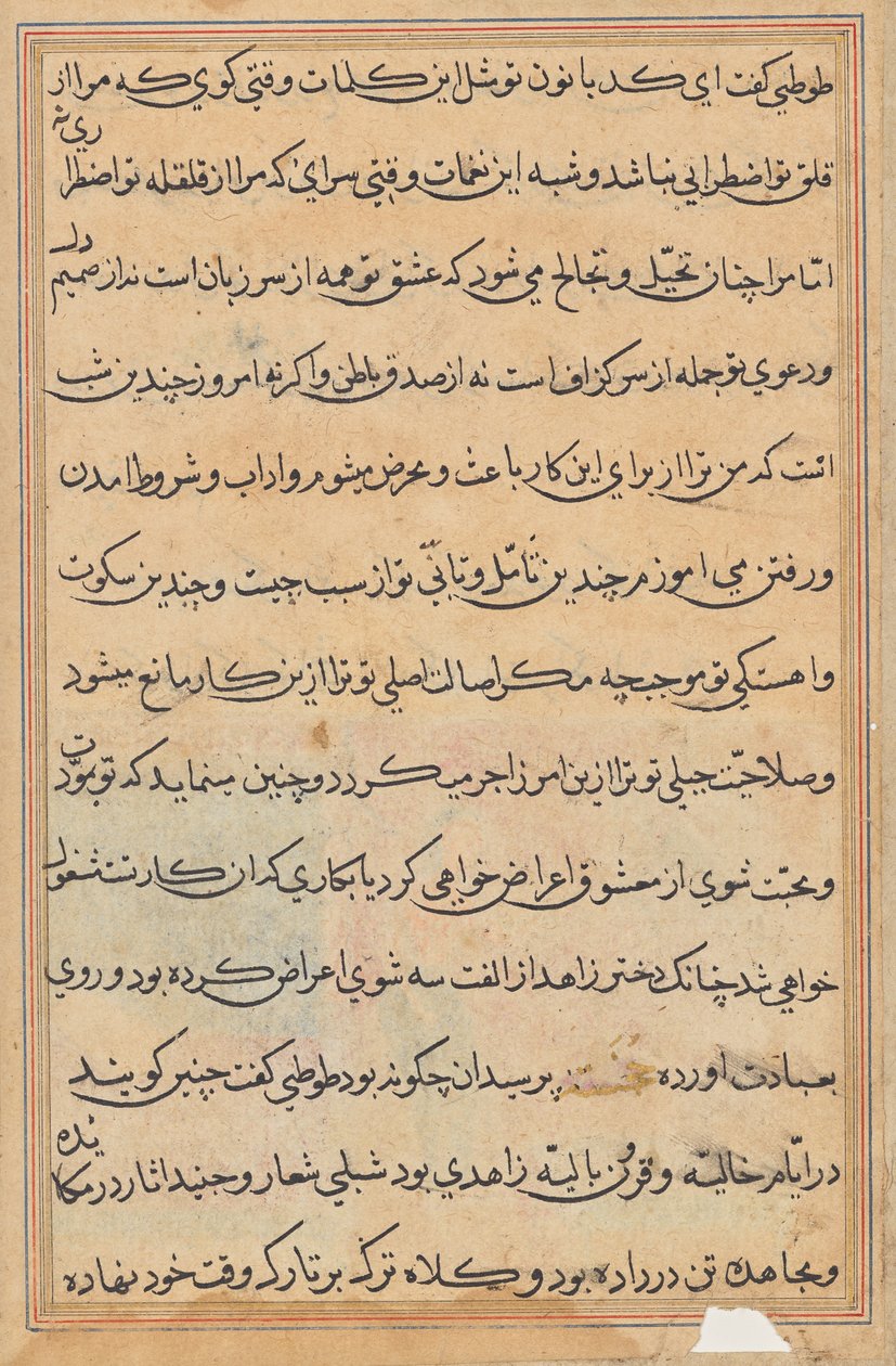 Página de Tales of a Parrot (Tuti-nama): página de texto de Unknown artist