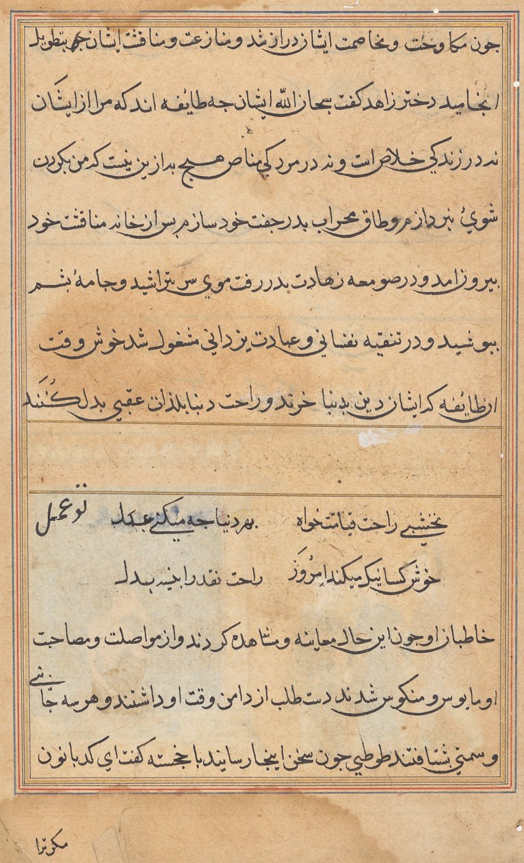 Página de Tales of a Parrot (Tuti-nama): página de texto de Unknown artist
