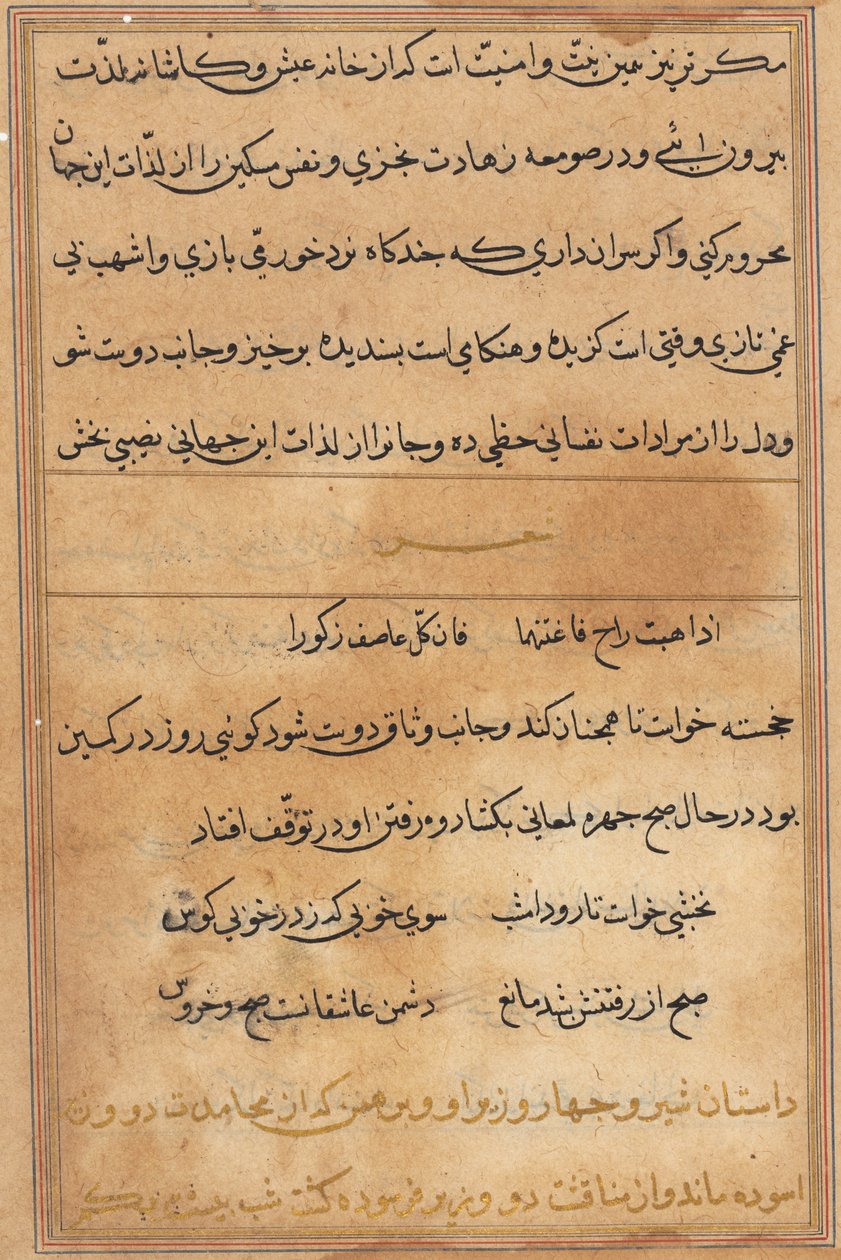 Página de Tales of a Parrot (Tuti-nama): página de texto de Unknown artist