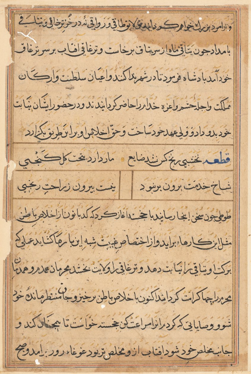 Página de Tales of a Parrot (Tuti-nama): página de texto de Unknown artist
