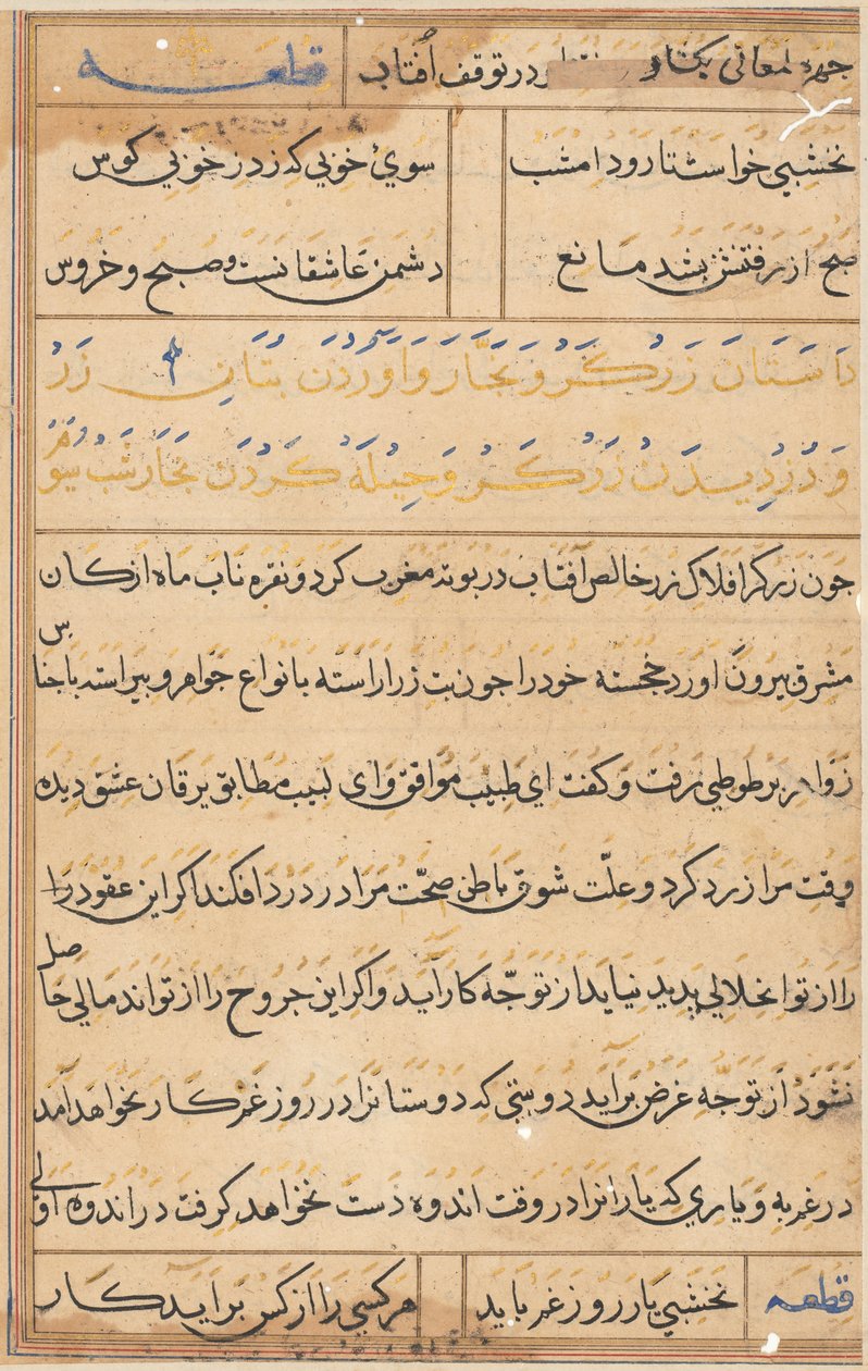 Página de Tales of a Parrot (Tuti-nama): página de texto de Unknown artist