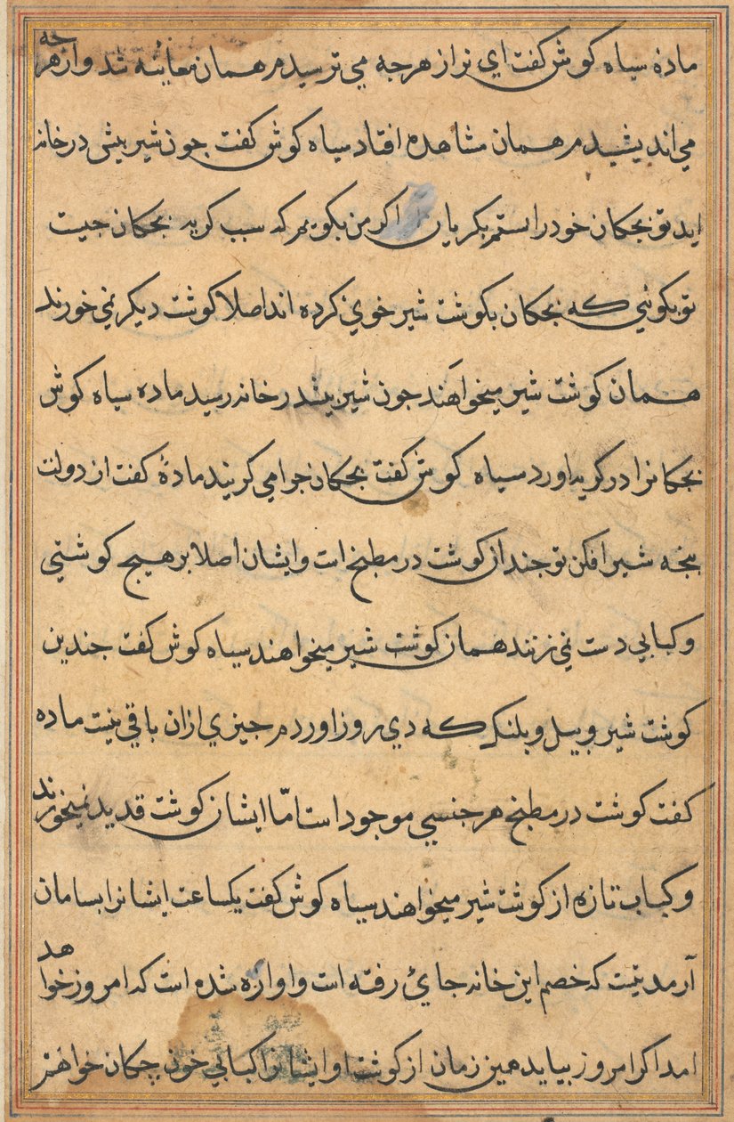 Página de Tales of a Parrot (Tuti-nama): página de texto de Unknown artist