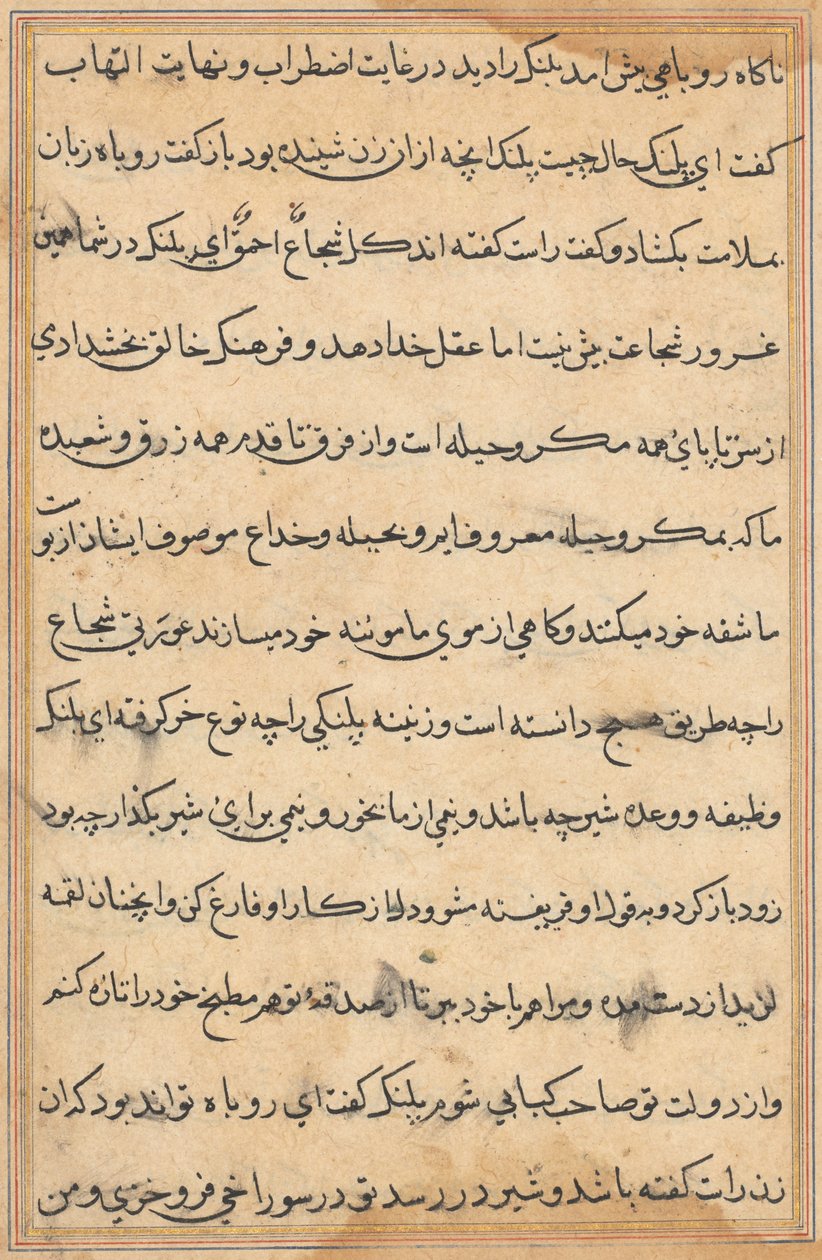 Página de Tales of a Parrot (Tuti-nama): página de texto de Unknown artist