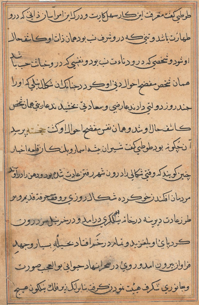 Página de Tales of a Parrot (Tuti-nama): página de texto de Unknown artist