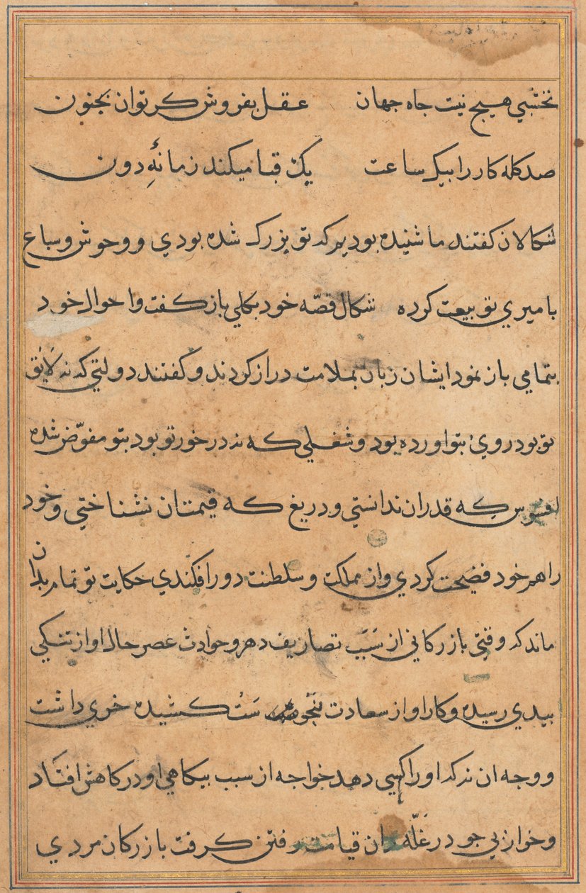 Página de Tales of a Parrot (Tuti-nama): página de texto de Unknown artist