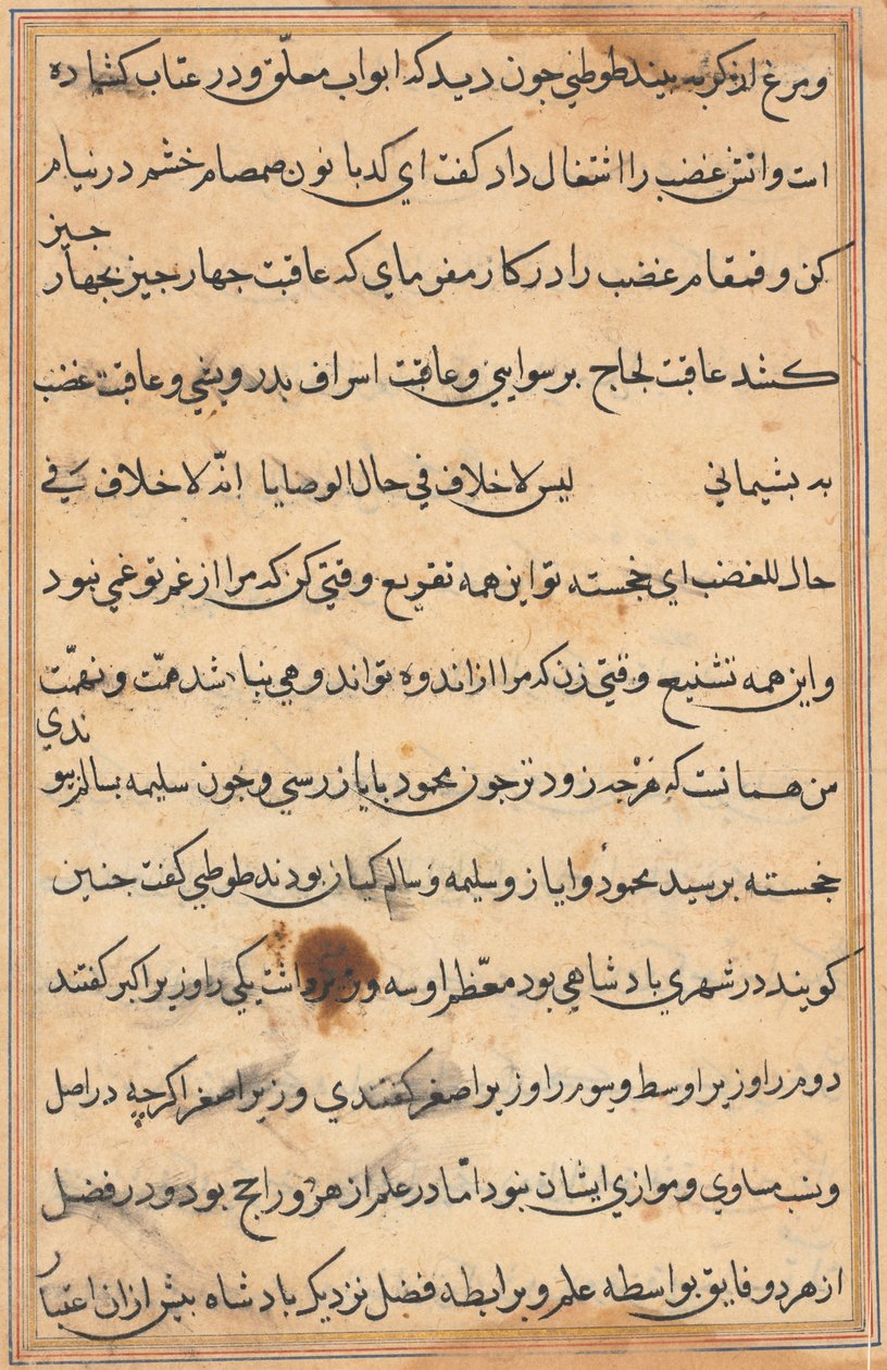 Página de Tales of a Parrot (Tuti-nama): página de texto de Unknown artist