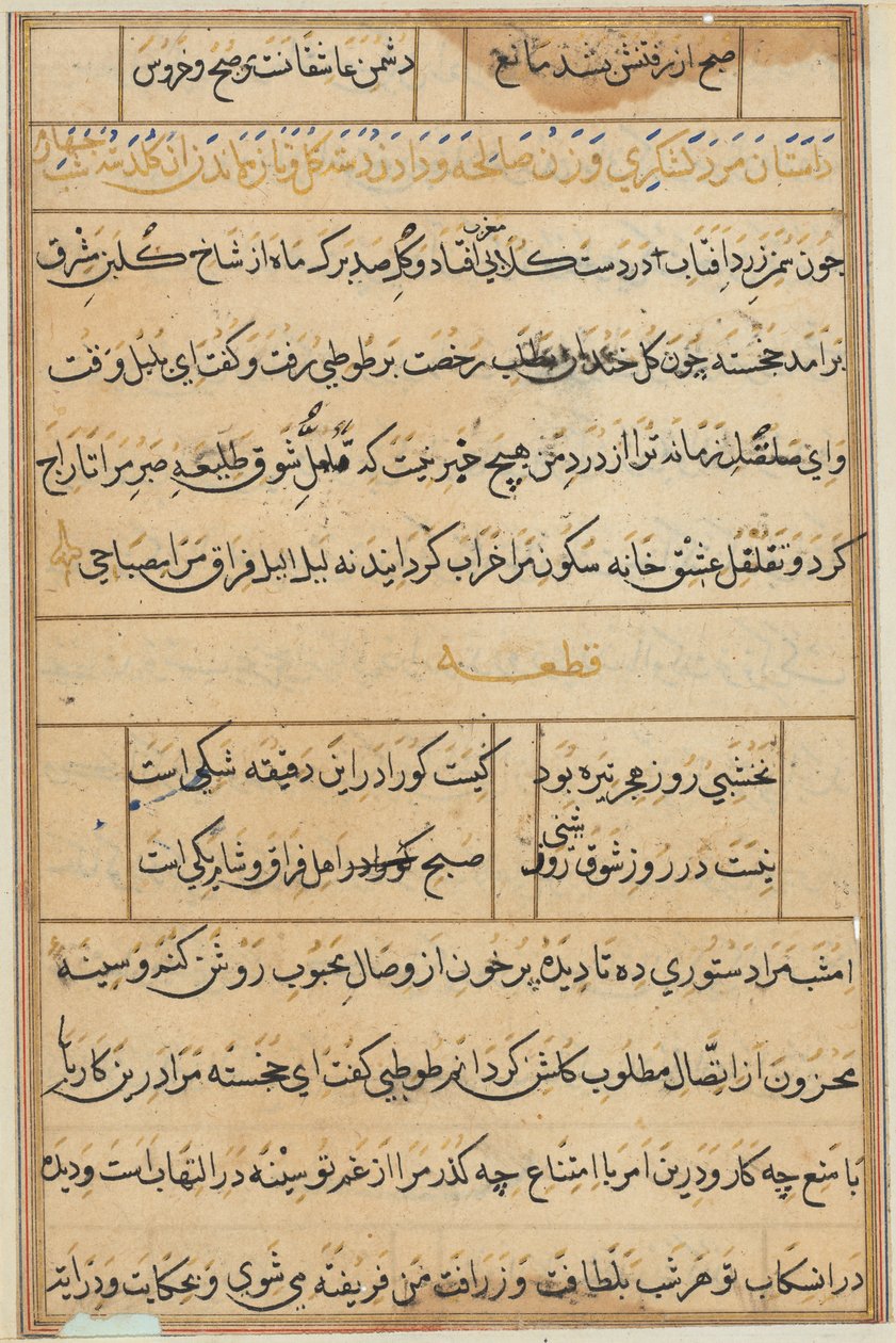 Página de Tales of a Parrot (Tuti-nama): página de texto de Unknown artist