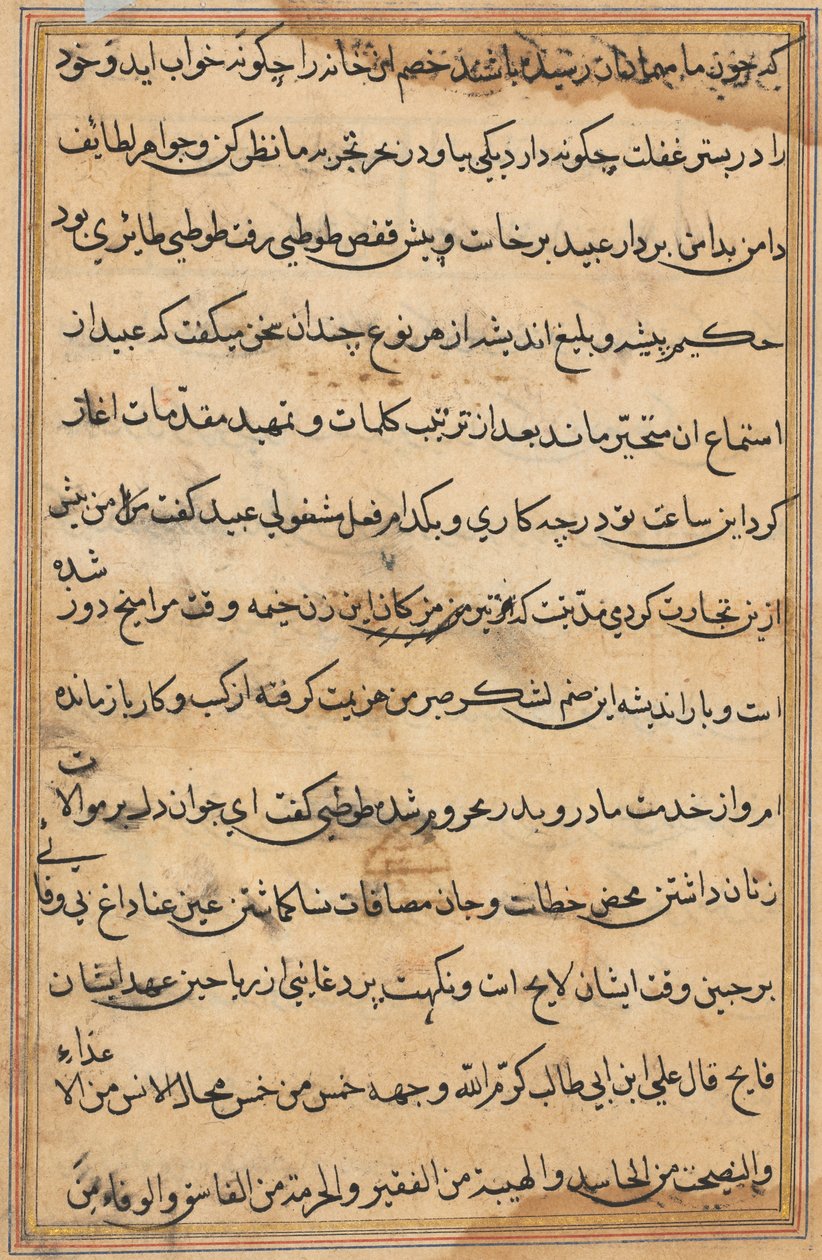 Página de Tales of a Parrot (Tuti-nama): página de texto de Unknown artist