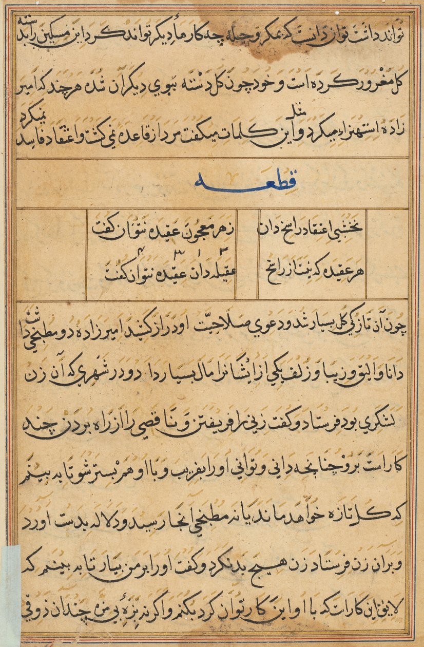 Página de Tales of a Parrot (Tuti-nama): página de texto de Unknown artist