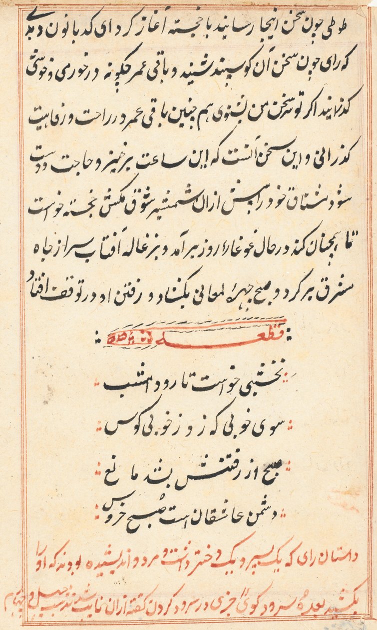 Página de Tales of a Parrot (Tuti-nama): página de texto de Unknown artist