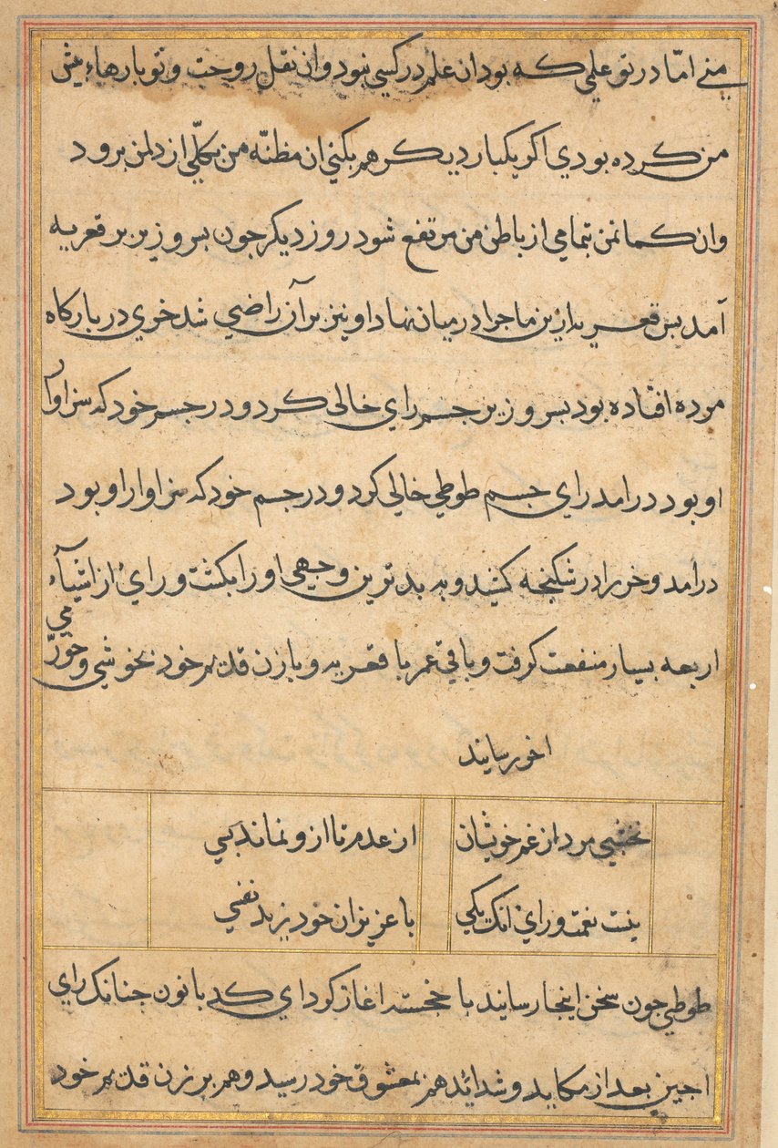 Página de Tales of a Parrot (Tuti-nama): página de texto de Unknown artist
