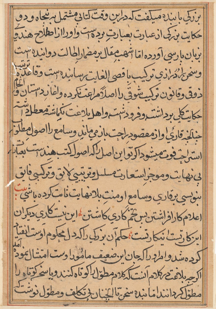 Página de Tales of a Parrot (Tuti-nama): página de texto de Unknown artist