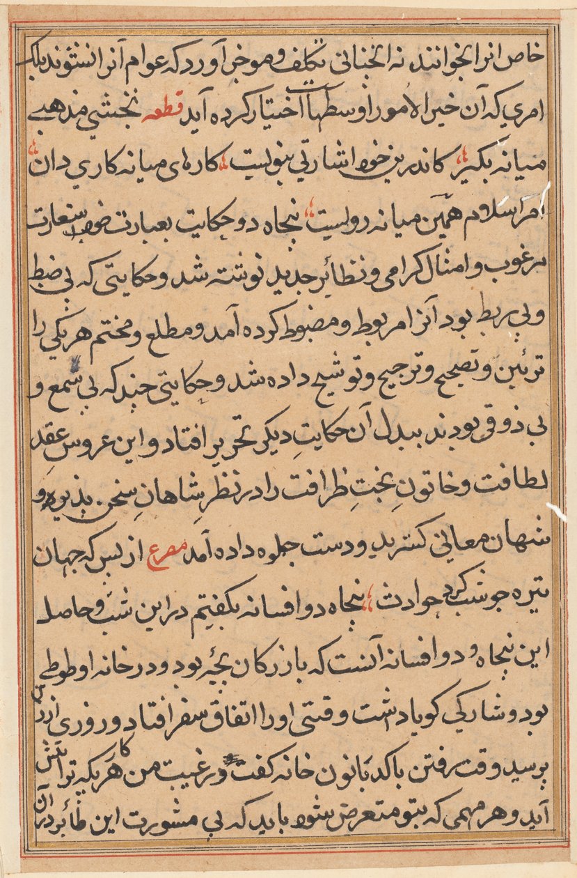 Página de Tales of a Parrot (Tuti-nama): página de texto de Unknown artist