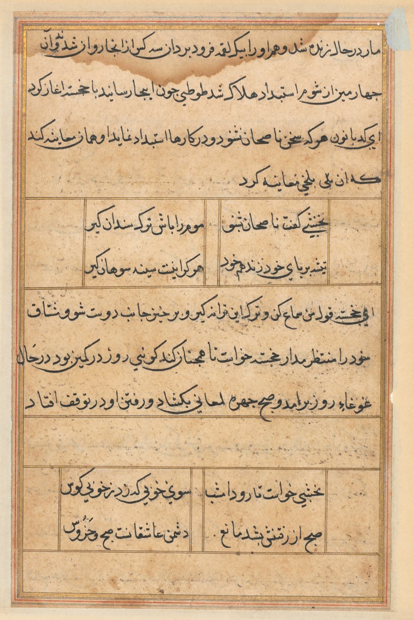 Página de Tales of a Parrot (Tuti-nama): página de texto de Unknown artist