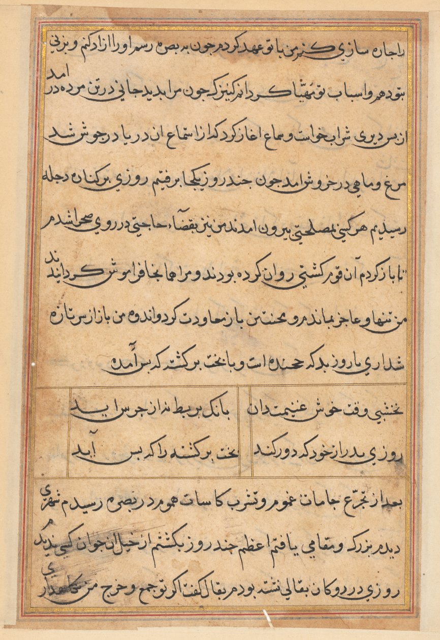 Página de Tales of a Parrot (Tuti-nama): página de texto de Unknown artist