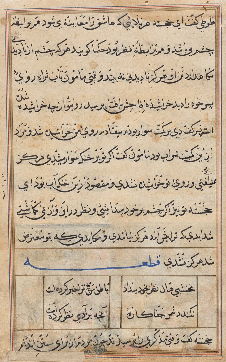 Página de Contos de um papagaio (Tuti-nama): página de texto de Unknown artist