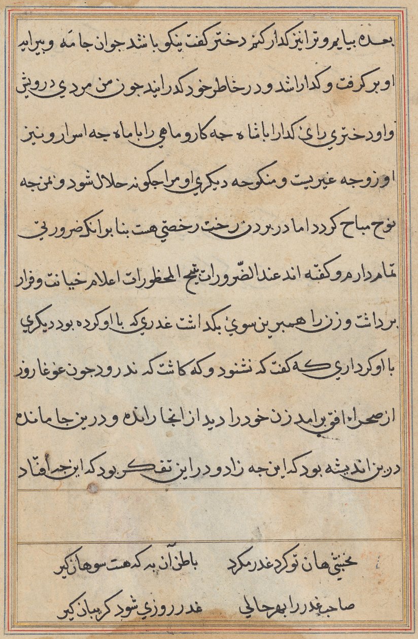 Página de Contos de um papagaio (Tuti-nama): página de texto de Unknown artist