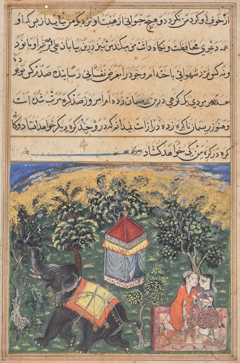 Página de Contos de um papagaio (Tuti-nama): página de texto de Unknown artist