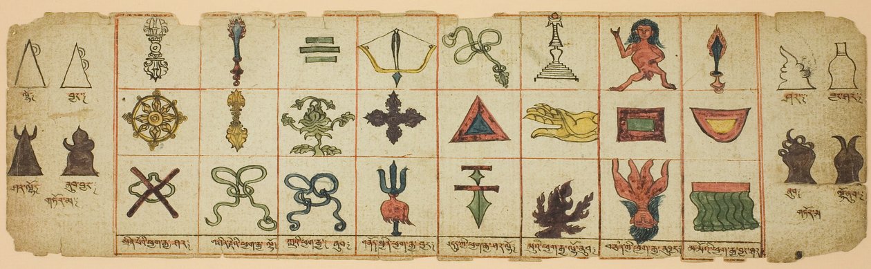 Página de um caderno com símbolos rituais de Unknown artist