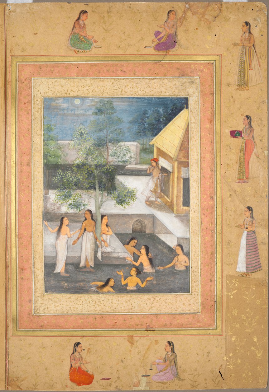 Página do álbum Late Shah Jahan: Harem Night-Bathing Scene (reto) de Unknown artist