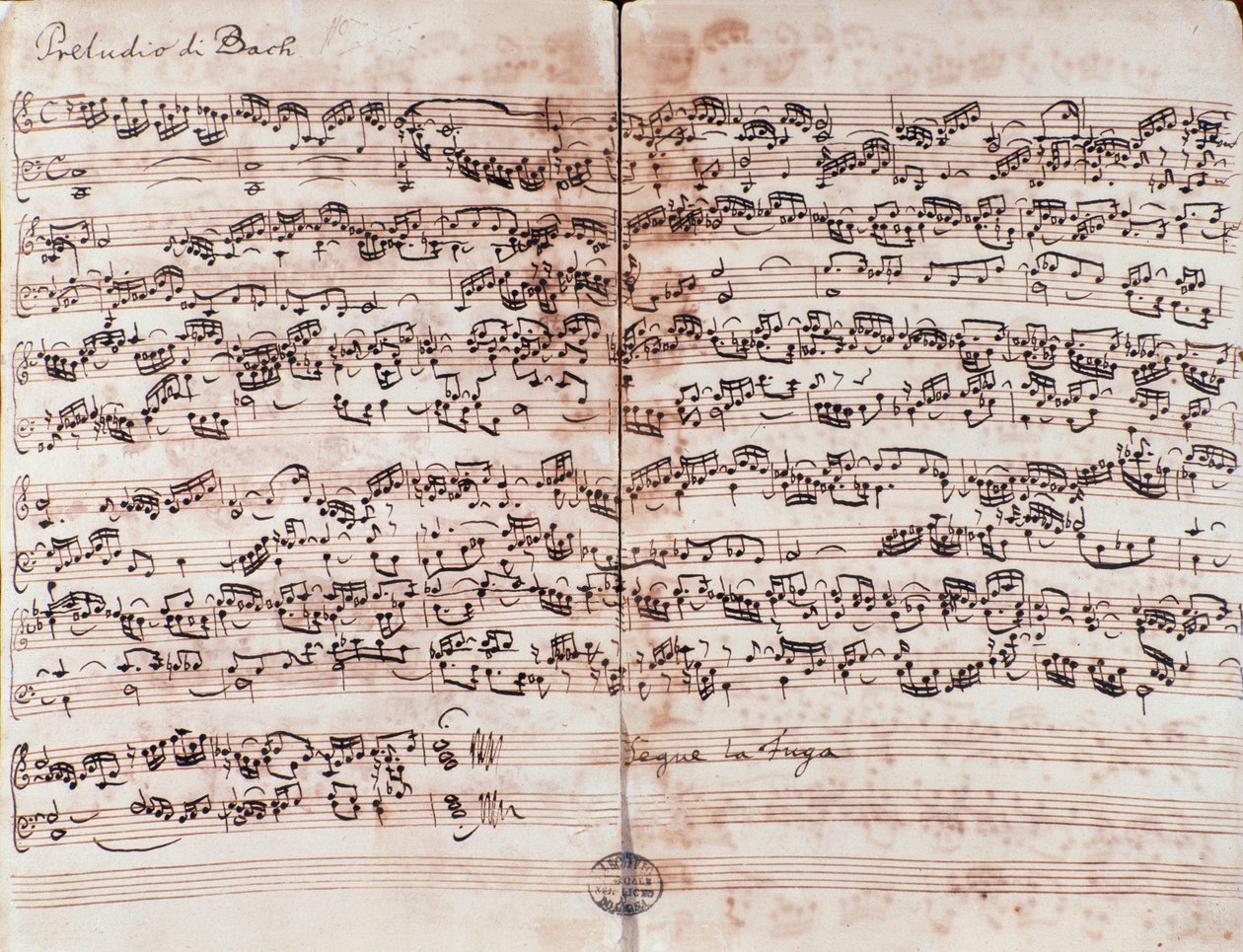 Página de Prelúdio em C em The Well-Tempered Clavier de Johann Sebastian Bach de Unknown artist