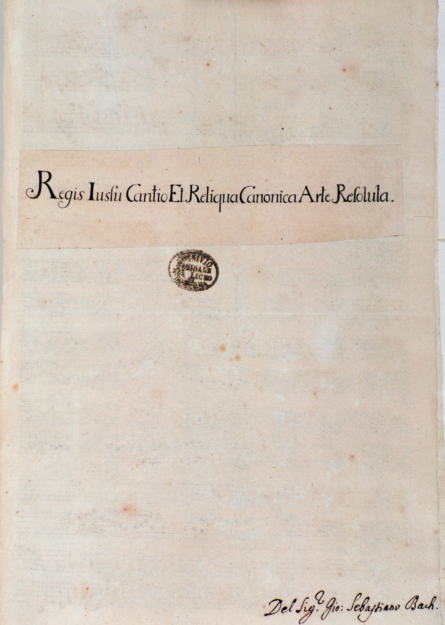 Página de Regis Iussu Cantio Et Reliqua Canonica Arte Resoluta de Johan Sebastian Bach de Unknown artist