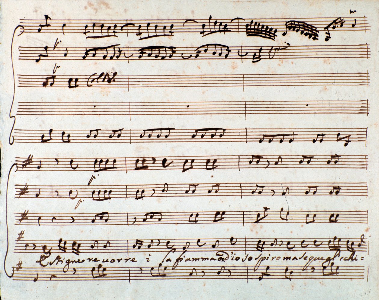 Página da partitura de Estinguere vorrei aria na ópera Griselda de Antonio Vivaldi de Unknown artist