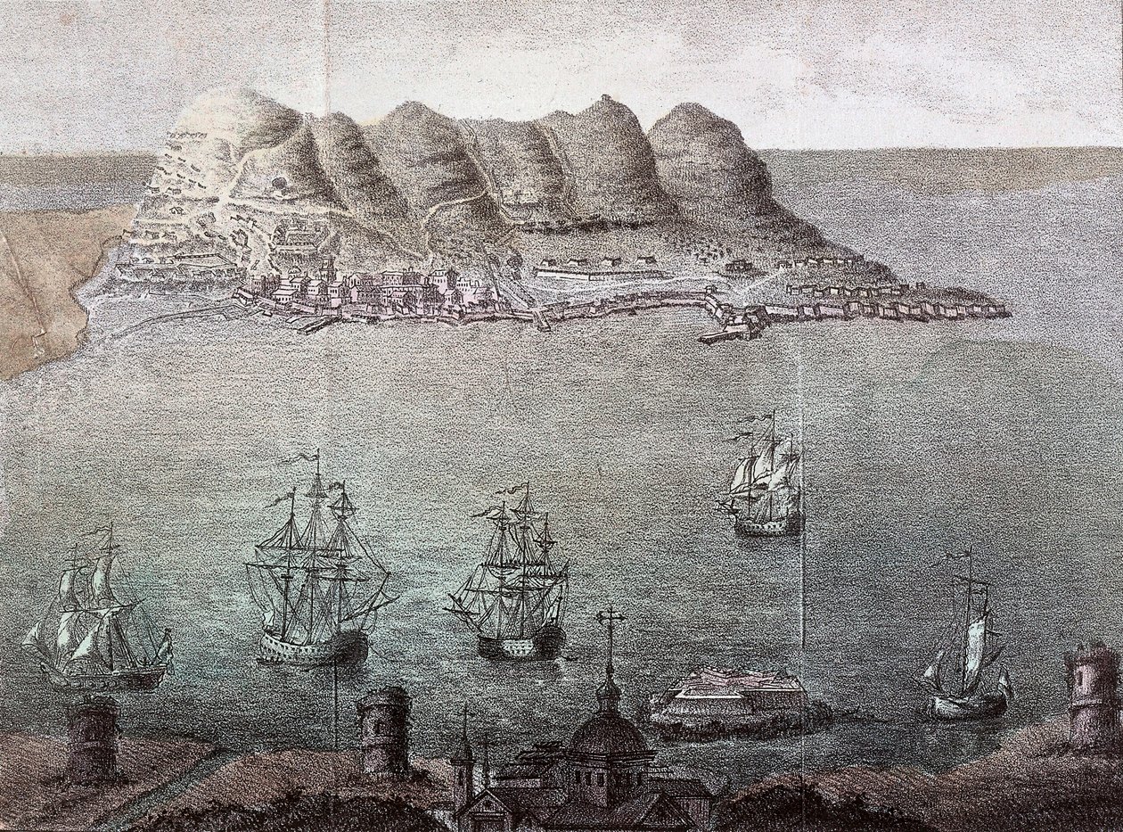 Vista panorâmica de Gibraltar e de Detroit. Século XIX Madrid, Biblioteca Nacional de Unknown artist