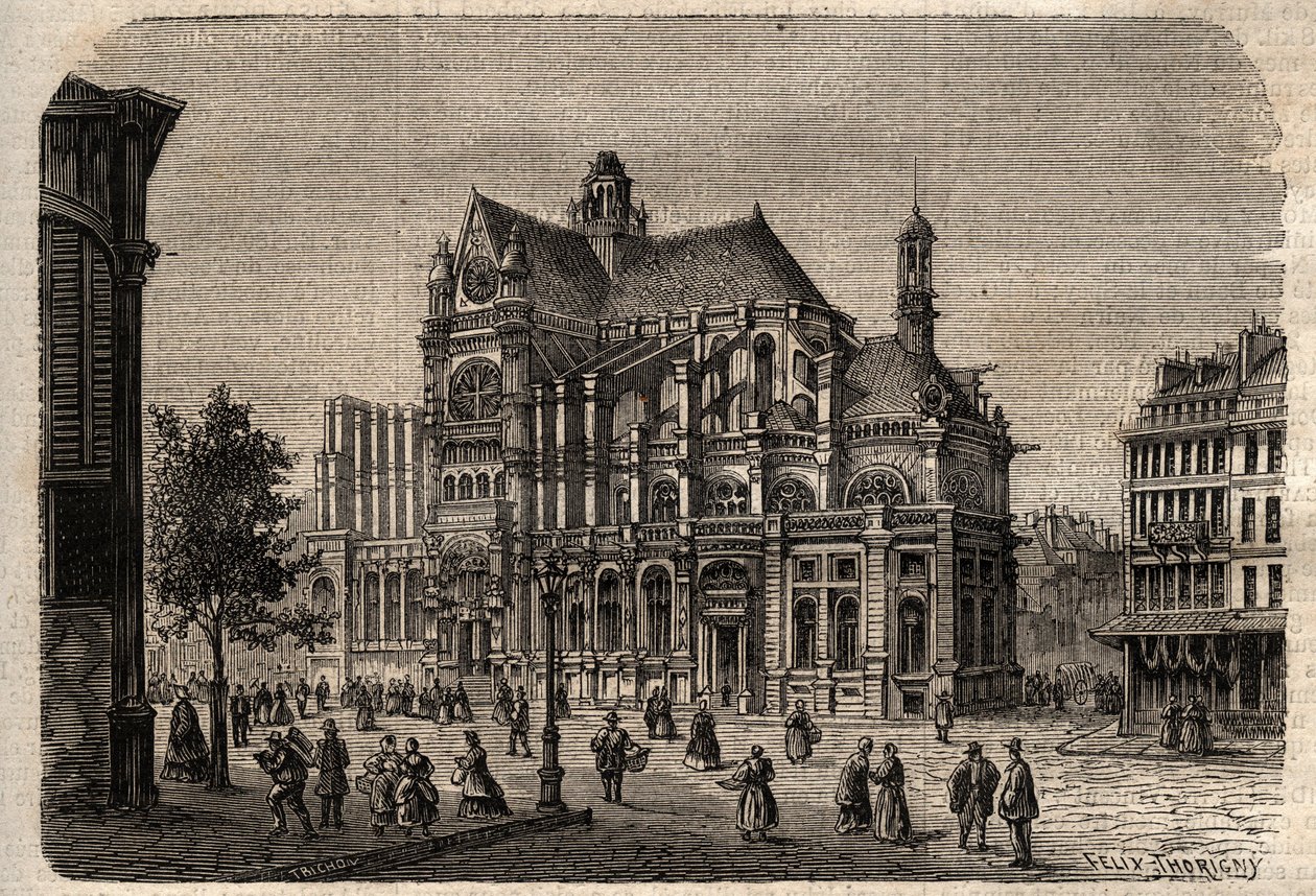 Paris, Ile-de-France, França - Igreja de Saint-Eustache (século XIX) - de Unknown artist