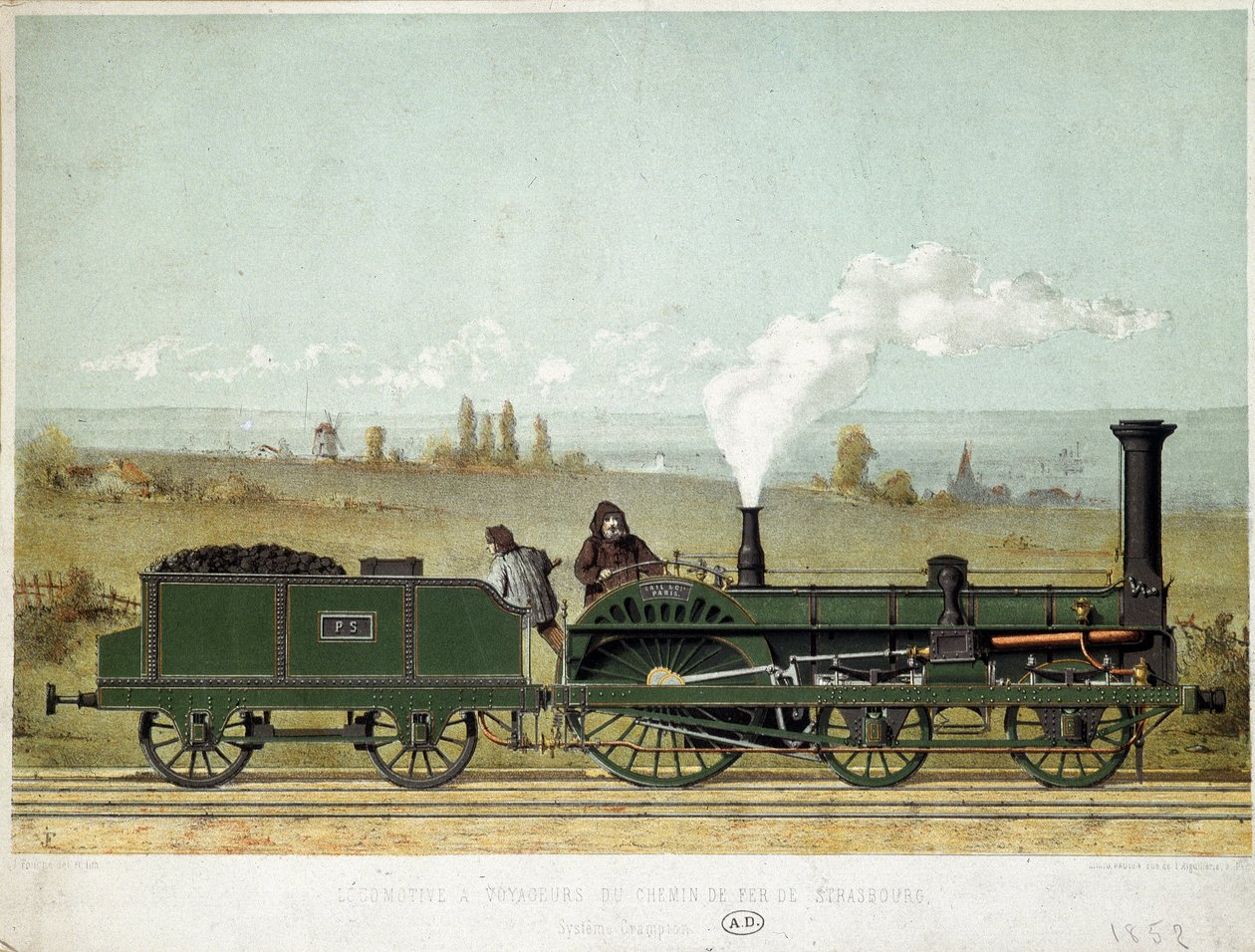 Locomotiva de Passageiros da Estrasburgo (sistema Crampton) de Unknown artist