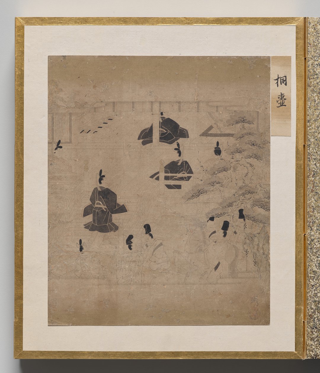 Paulownia Court do Álbum de Ilustrações para o Conto de Genji de Unknown artist
