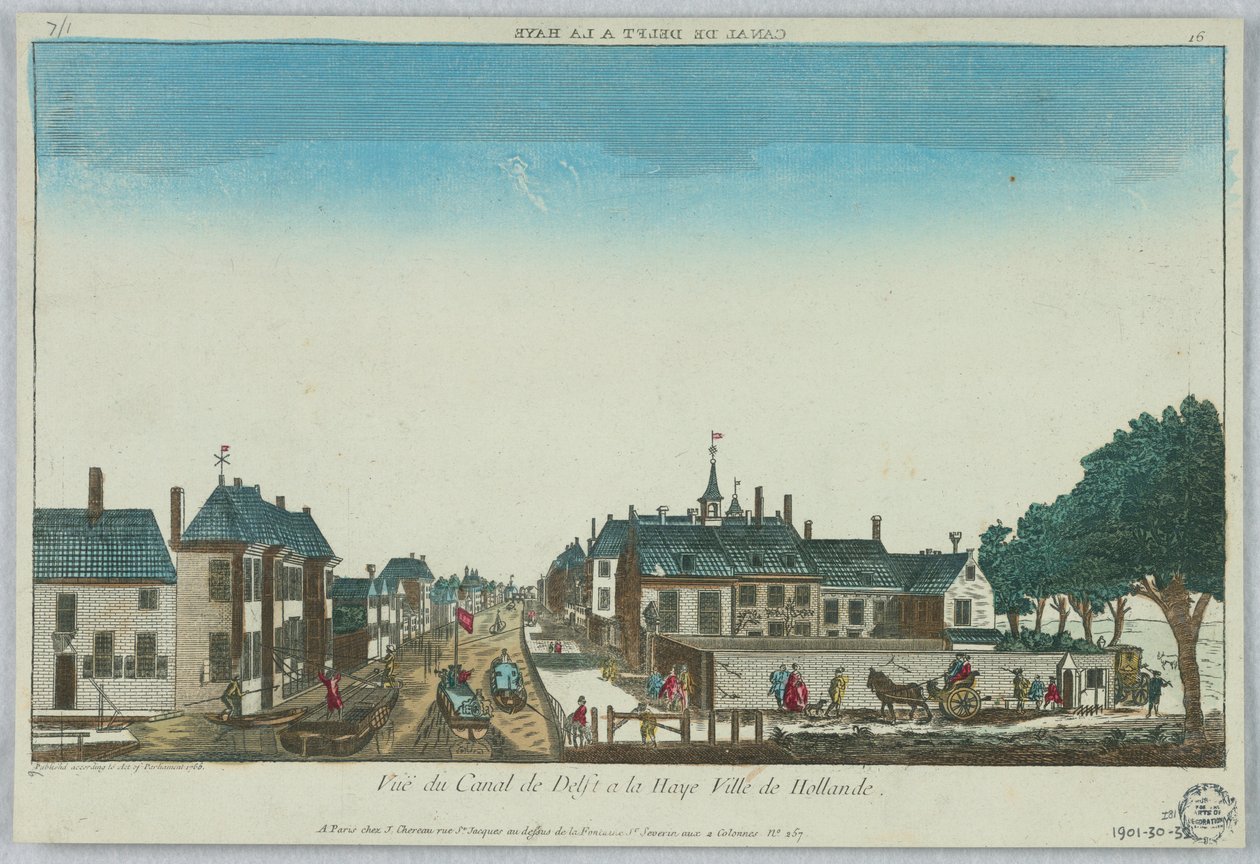 Peep-show, Vista do Canal de Delft a Haye Ville de Hollande, 16 de Unknown artist