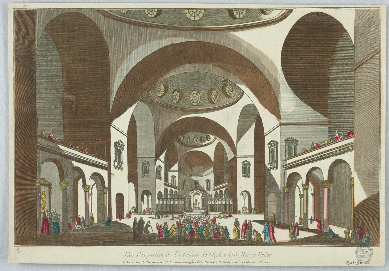 Peep-show, vista em perspectiva do interior da Igreja de São Marcos, em Veneza de Unknown artist