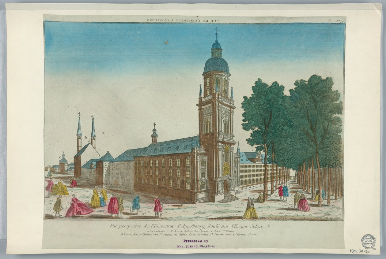 Peep-show, Perspective View da Universidade de Augsburg fundada pelo Bispo Julien, nº 96 de Unknown artist