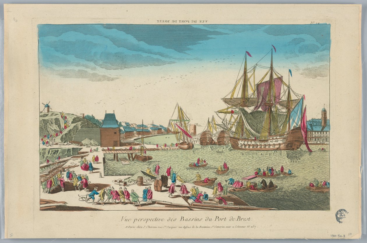Peep-show, Perspectiva das Bacias do Porto de Brest, Nº 24 de Unknown artist
