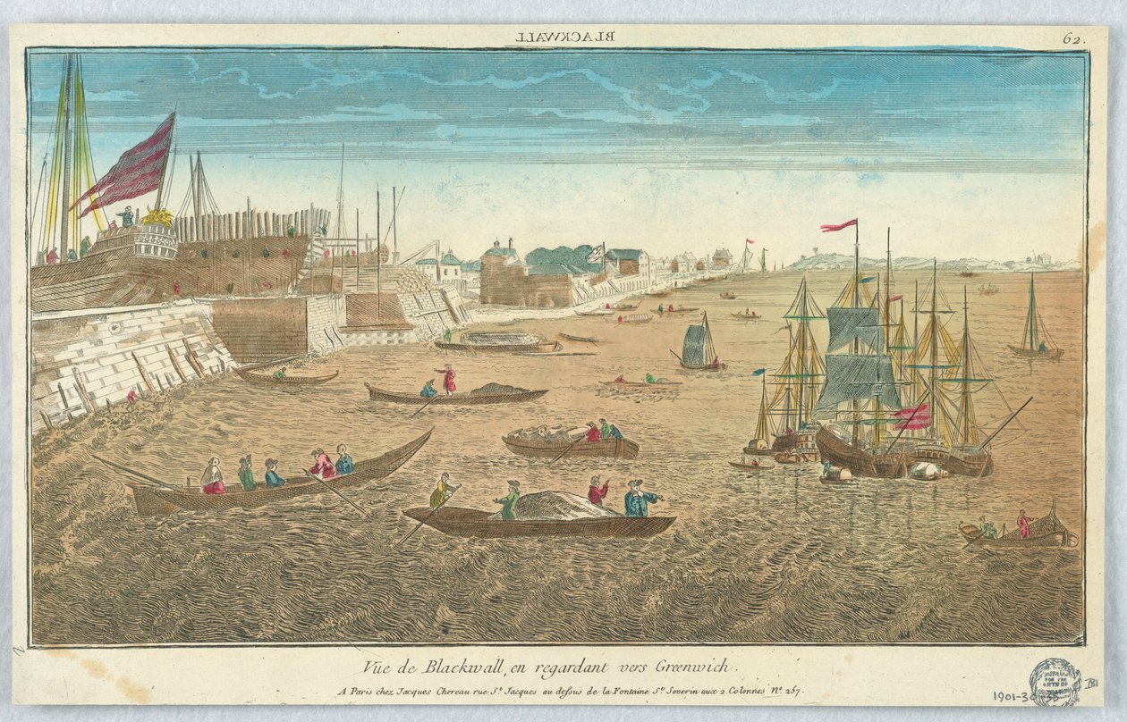 Peep-show, Vista de Blackwall, Olhando para Greenwich, 62 de Unknown artist