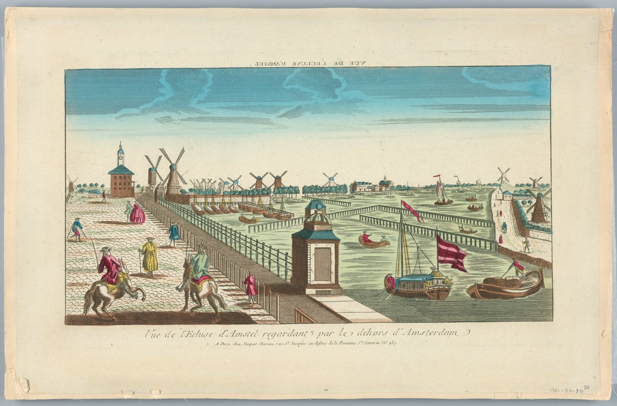 Peep-show, vista da eclusa de Amstel olhando fora de Amsterdã de Unknown artist